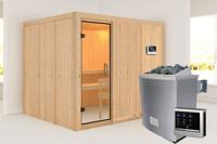 Karibu | Gobin Sauna | Helderglas Deur | Kachel 9 kW Externe Bediening