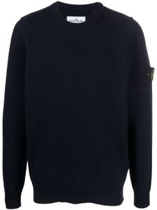 Stone Island pull en maille à patch Compass - Bleu