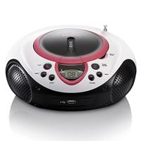Lenco Radio CD-speler SCD-38 Draagbare MP3-radio USB FM-adapter Batterij Werkt Roze