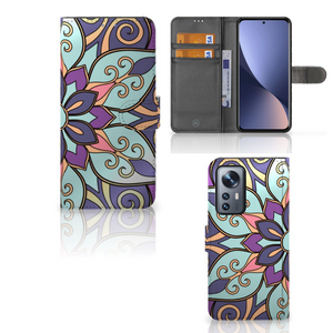 Xiaomi 12 Pro Hoesje Purple Flower