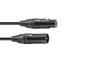 PSSO DMX cable XLR 3pin 15m bk Neutrik black connectors