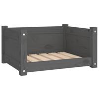vidaXL Hondenmand 55,5x45,5x28 cm massief grenenhout grijs, hondenbed, puppybed, hondenbedden, puppymand, huisdierenmand, puppymanden, puppybedden