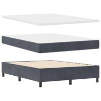 vidaXL Boxspring Bed met Matras & Bank Donkergrijs 140x190 cm Fluweel