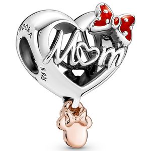 Pandora 781142C01 Hangbedel Disney Minnie Mouse Mom Heart zilver-emaille