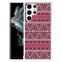 Samsung Galaxy S22 Ultra Doorzichtige Silicone Hoesje Aztec Paars