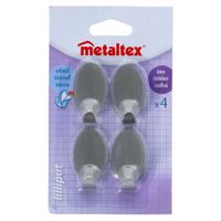 Metaltex Ovalen Plakhaken Klein 4 Stuks RVS - thumbnail