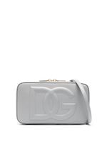 Dolce & Gabbana sac à bandoulière en cuir à logo embossé DG - Gris