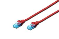 DIGITUS LAN kabel Cat 5e - 2m - CCA netwerkkabel met RJ45 - U/UTP niet afgeschermd - compatibel met Cat-6 & Cat-5 - rood