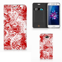 Mobiel BookCase Huawei Y5 2 | Y6 Compact Angel Skull Rood - thumbnail