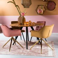 Light & Living Ronde Eettafel Mimoso Acaciahout / Zwart