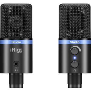 IK Multimedia IRIG MIC STUDIO BLACK USB-studiomicrofoon Zendmethode:Kabelgebonden Incl. klem, Voet, Metalen behuizing USB Kabelgebonden