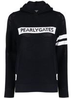 PEARLY GATES hoodie en maille intarsia - Noir - thumbnail