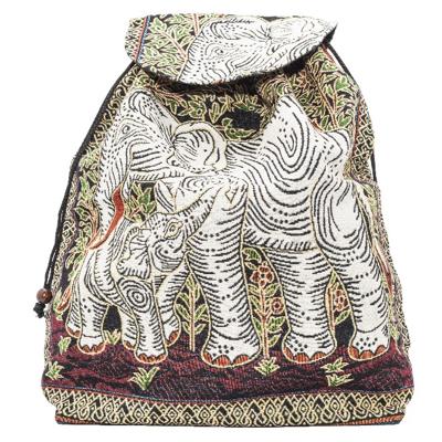 Katoenen Rugtas met Olifant Donker