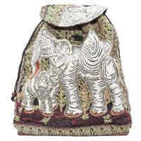 Katoenen Rugtas met Olifant Donker