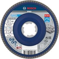 Bosch 1x PRO Metal X571 lamellenschuurschijf, schuine versie voor X-Lock (voor Staal, Roestvrij staal, Ø 115 mm, Korrel 60, Professional Accessoires Kleine haakse slijper)