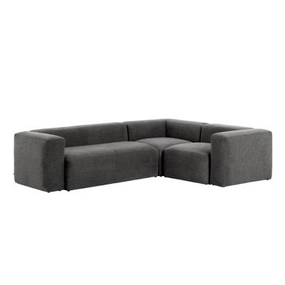 Kave Home 3-zits Hoekbank 'Blok' kleur Donkergrijs
