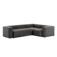 Kave Home 3-zits Hoekbank 'Blok' kleur Donkergrijs
