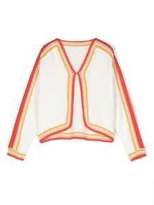 Chloé Kids cardigan à rayures - Blanc