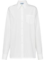 Prada chemise en popeline à plaque logo - Blanc