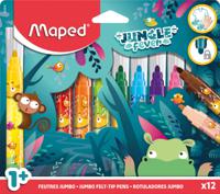 Maped viltstift Jungle Fever Jumbo, etui van 12 stuks, assorti - thumbnail