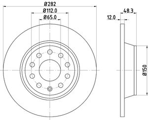 PRO HELLA PAGID, Remschijftype: Massief, u.a. für VW, Seat, Skoda, Audi