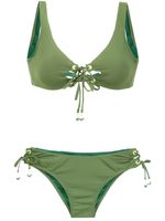 Amir Slama bikini à détail de laçage - Vert