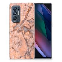 OPPO Find X3 Neo TPU Siliconen Hoesje Marmer Oranje