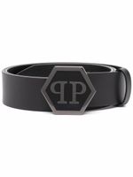 Philipp Plein ceinture à boucle logo - Noir