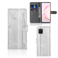 Samsung Note 10 Lite Book Style Case White Wood