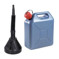 Jerrycan blauw voor brandstof van 10 liter met een handige grote trechter