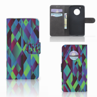 Motorola Moto G5 Plus Book Case Abstract Green Blue
