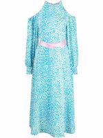 Stella McCartney robe ceinturée à imprimé léopard - Bleu - thumbnail