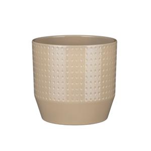 Mica Decorations Bloempot Nola - beige - D20 x H18 cm - relief dots   -