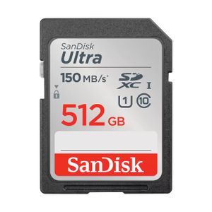 SanDisk SDXC Ultra 512GB (Class 10/UHS-I/150MB/s) SDXC-kaart 512 GB UHS-Class 1 Waterdicht, Schokbestendig