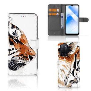 Hoesje OPPO A16/A16s/A54s Watercolor Tiger