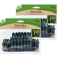 Groene plantenklemmen/plantenclips 28x stuks van 4,3 en 6,3 cm