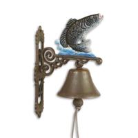 A PAIR OF CAST IRON FISH BELLS - thumbnail