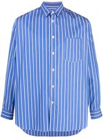 Comme Des Garçons Shirt chemise en coton à rayures verticales - Bleu