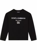 Dolce & Gabbana Kids sweat DG Milano en coton - Noir