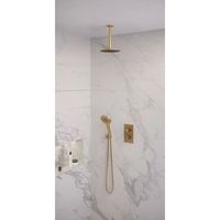 Regendoucheset Inbouw Brauer Gold Edition Thermostatisch 20 cm met 3-Weg Omstelling, Plafondarm en 3-Standen Handdouche Geborsteld Goud Brauer - thumbnail