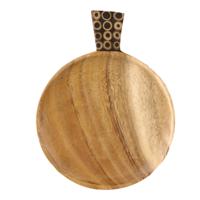 Ronde Houten Snackschaal met Bamboe (23 x 17 cm)