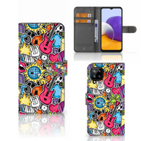 Samsung Galaxy A22 4G | M22 Wallet Case met Pasjes Punk Rock