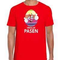 Paasei met duimen schuin omhoog vrolijk Pasen t-shirt rood voor heren - Paas kleding / outfit