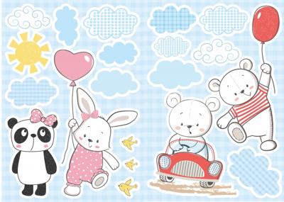 Kids Decor muurstickers grappige beren 20 delig Kids Decor muurstickers grappige beren 20 delig