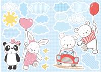 Kids Decor muurstickers grappige beren 20 delig