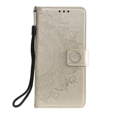 Shop4 - iPhone 12 mini Hoesje - Wallet Case Mandala Patroon Goud Shop4 - iPhone 12 mini Hoesje - Wallet Case Mandala Patroon Goud