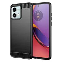 Motorola Moto G84 Geborsteld TPU Hoesje - Koolstofvezel - Zwart