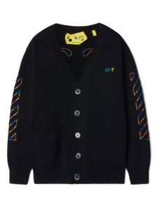 Off-White Kids cardigan en coton à logo brodé Arrow - Noir