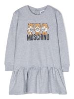 Moschino Kids robe en coton à logo imprimé - Gris