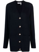 Chloé cardigan en maille fine à col v - Bleu